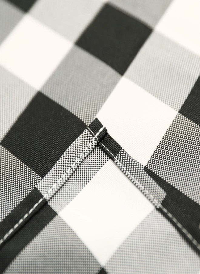 Moslovstar Rustic Farmhouse Buffalo Check Cafe Curtains 48 Inch Long Rod Pocket Gingham Tiers Curtains for Living Room, Black/White, Set of 2 - Image 4